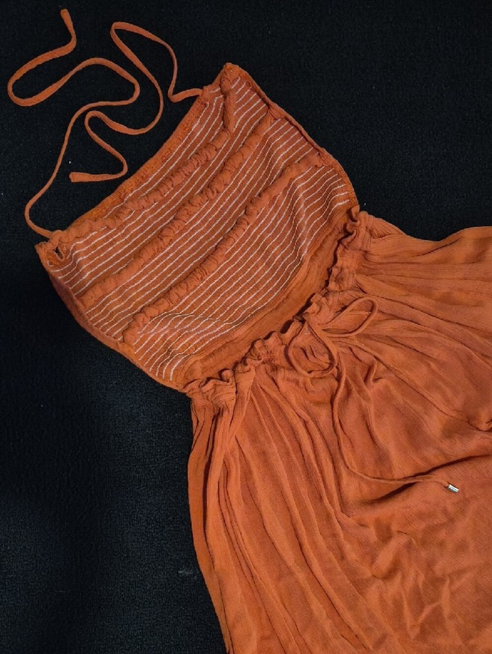 Backless Orange Tiered Ruffle Maxi - Picture 4 of 6